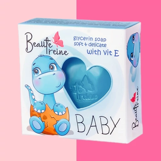 2UbZlhZWn3NTjyZTEzg63UXkzE1hVKBEuyCXB2wycYl6mlkBur.jpg_512X512X70.jpg صابون گلیسیرینه کودک حاوی ویتامین E بیوتی رین 65 گرمی - تصویر 1