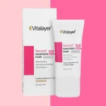 فلویید ضد آفتاب پوست حساس سنسی ویت بژ طبیعی ویتالایر 40 میلی spf50